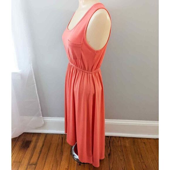 Mix and Co Coral Sleeveless High Low Pocket Dress - Picture 2 of 7